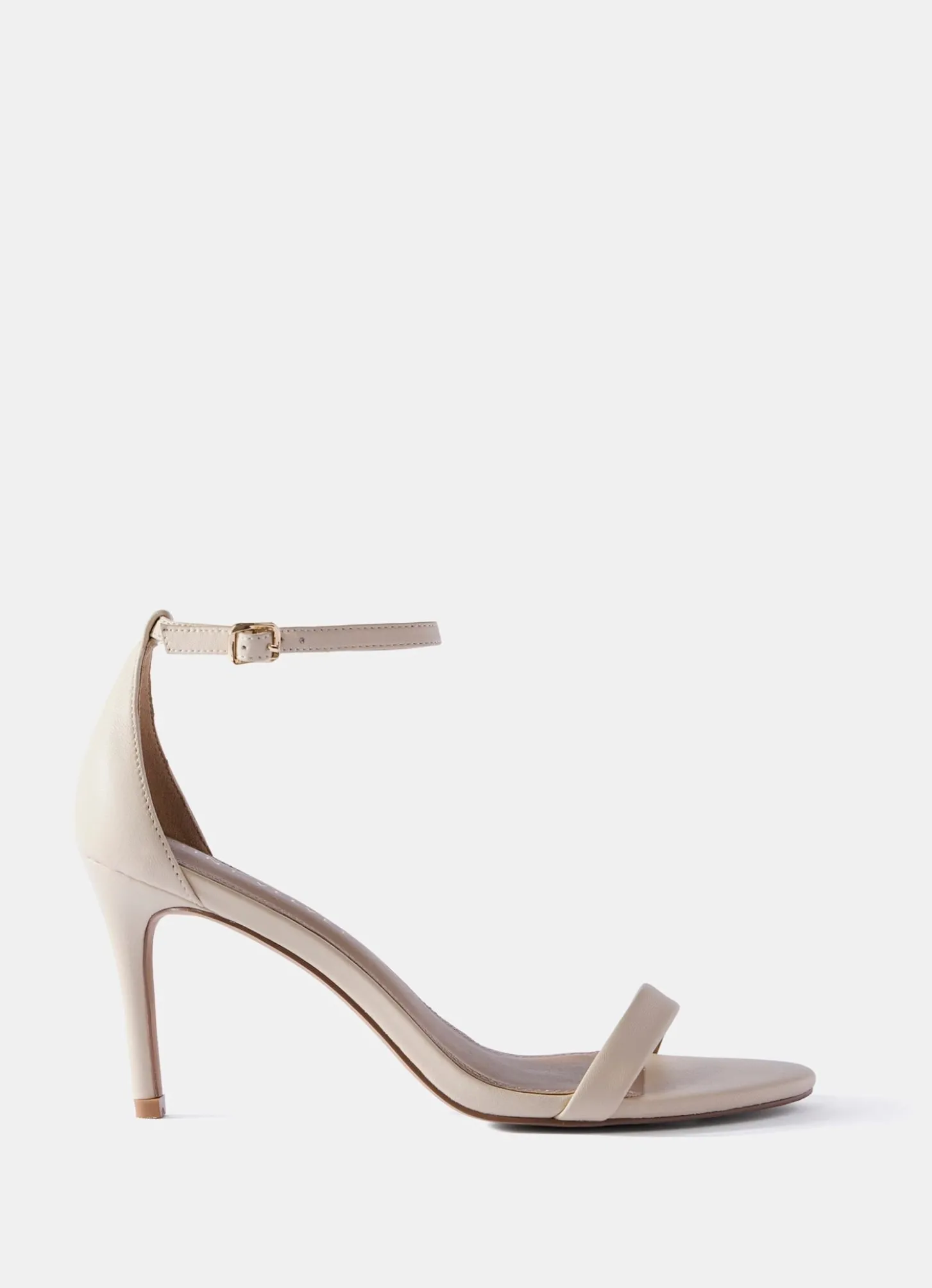 Skye Cream Leather Strappy High Heels