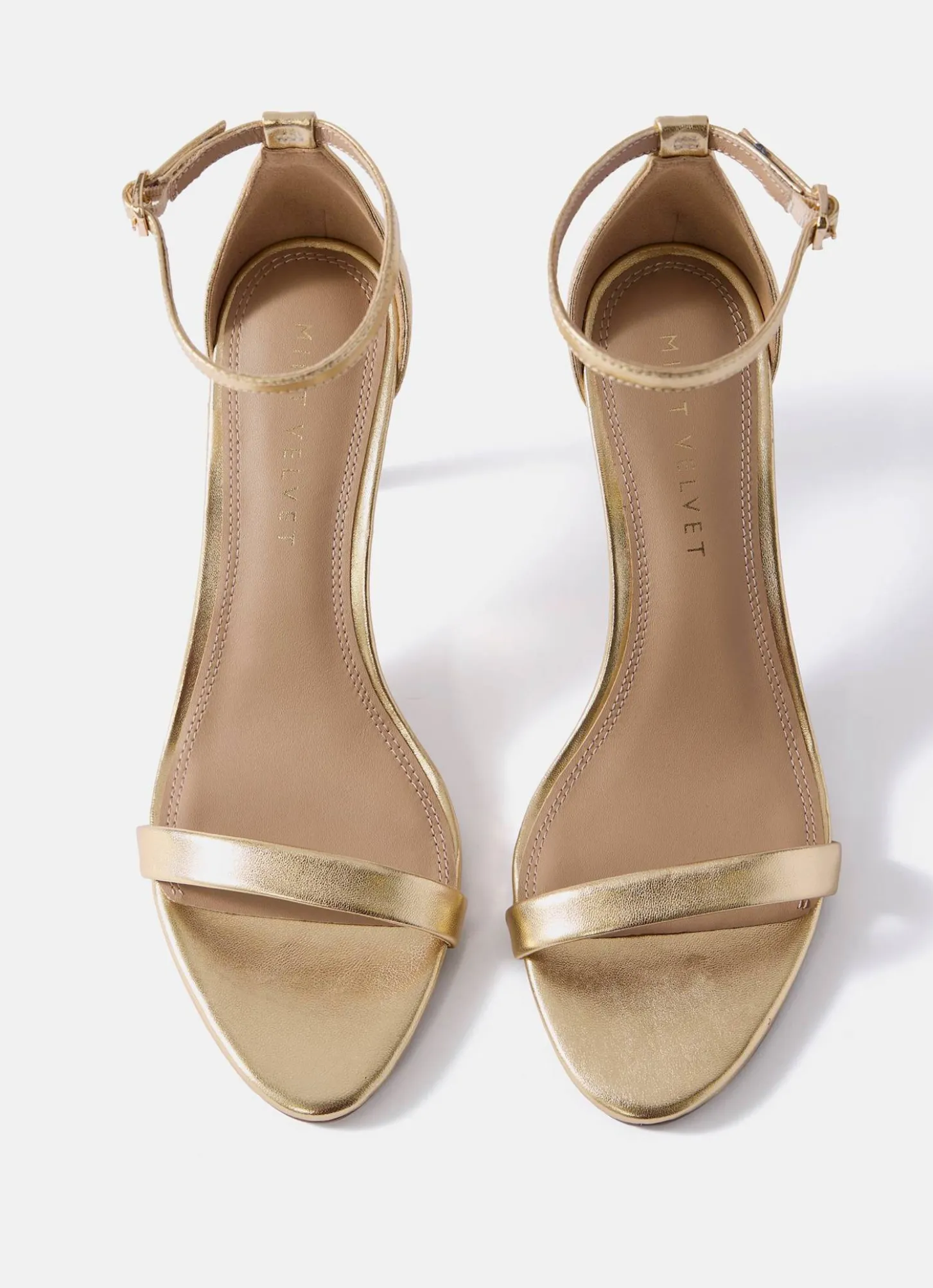 Skye Gold Leather Strappy High Heels