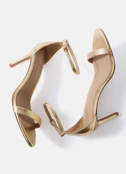 Skye Gold Leather Strappy High Heels