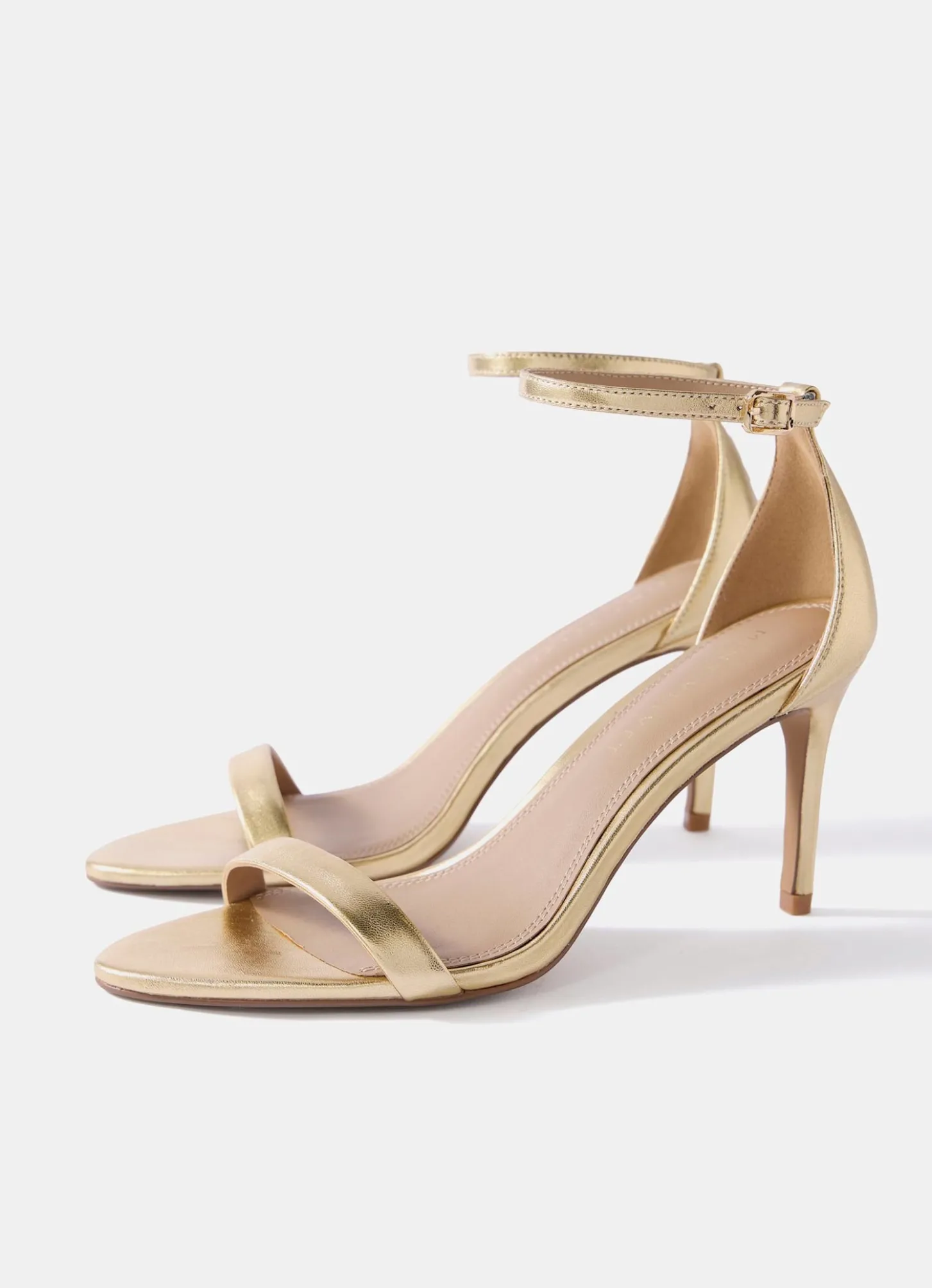 Skye Gold Leather Strappy High Heels