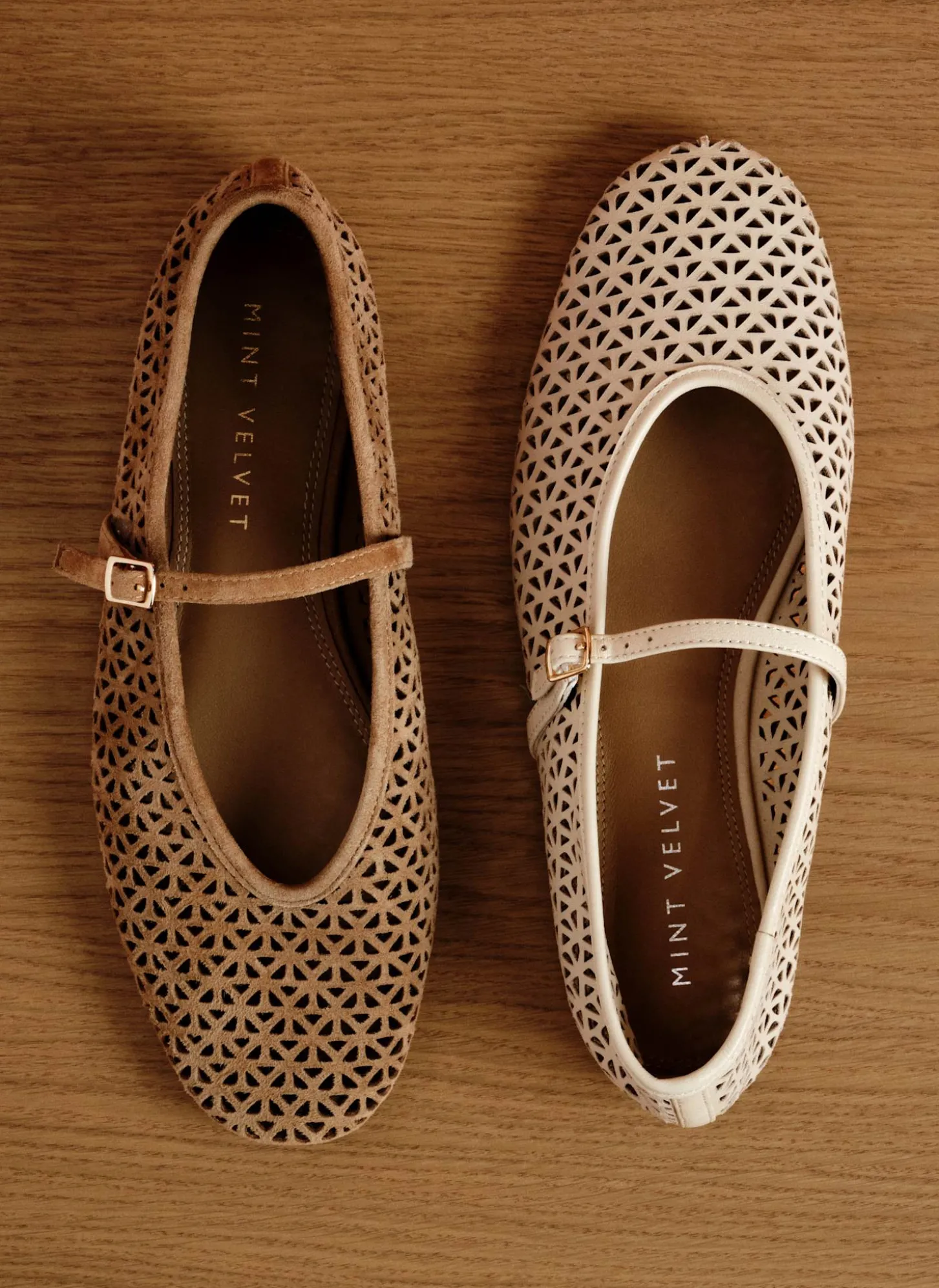 Tabi Tan Suede Ballet Flats