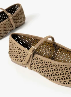 Tabi Tan Suede Ballet Flats