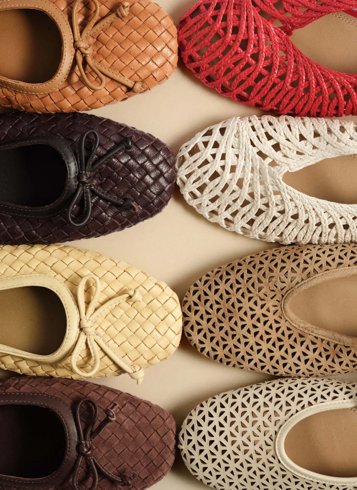 Tabi Tan Suede Ballet Flats