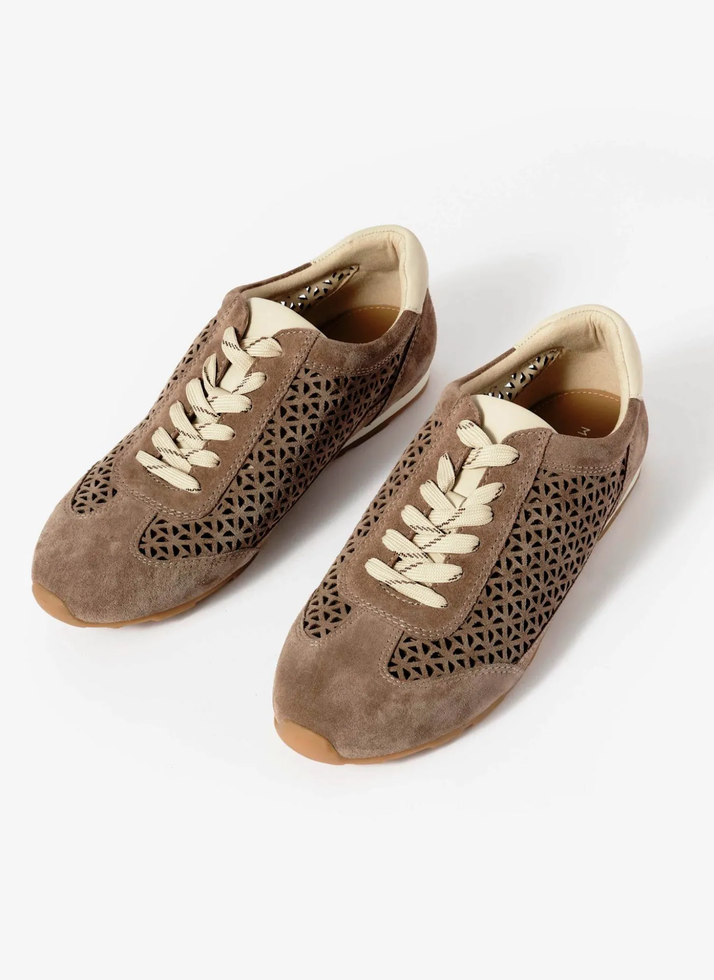 Talia Taupe Suede Cut Detail Trainers