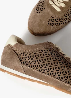 Talia Taupe Suede Cut Detail Trainers