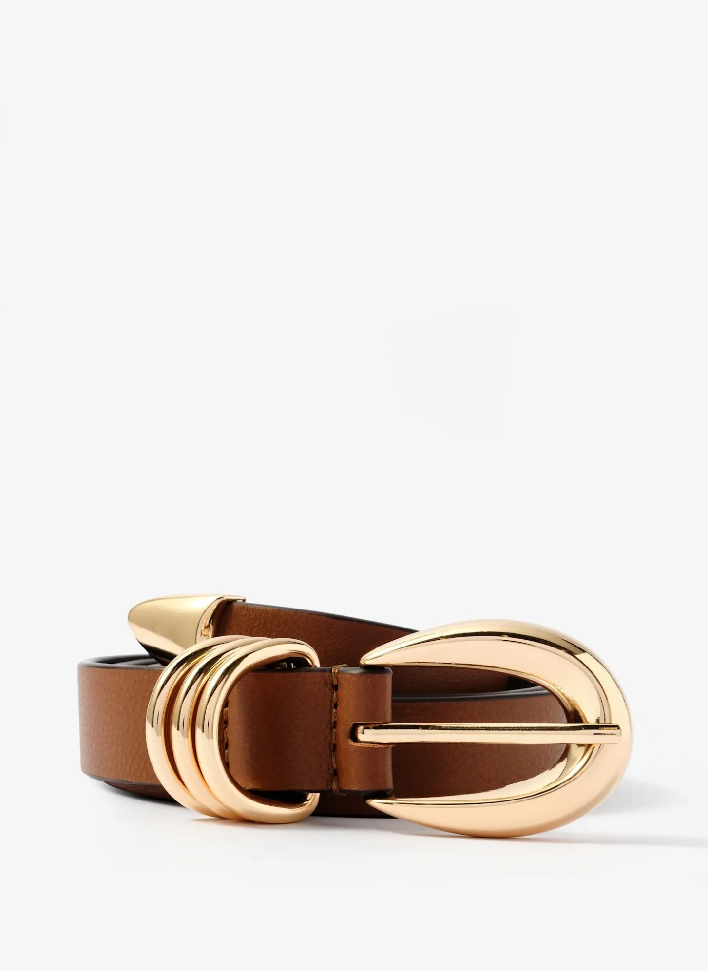 Tan Leather Buckle Belt