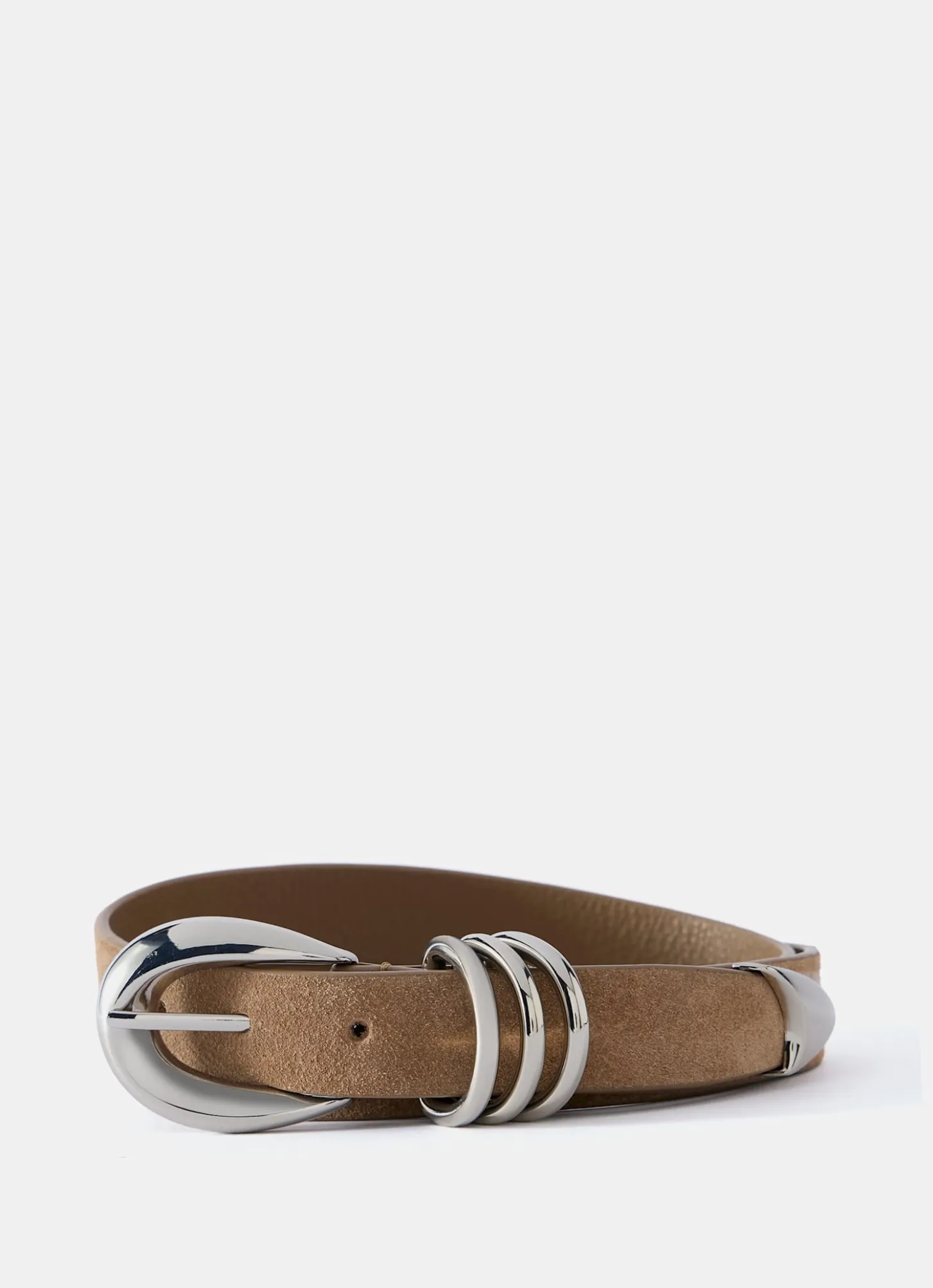 Tan Suede Slim Belt