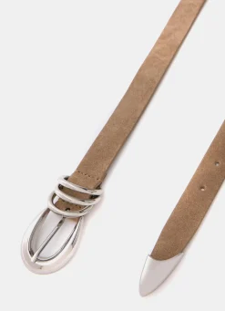 Tan Suede Slim Belt