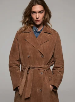 Tan Suede Trench Coat