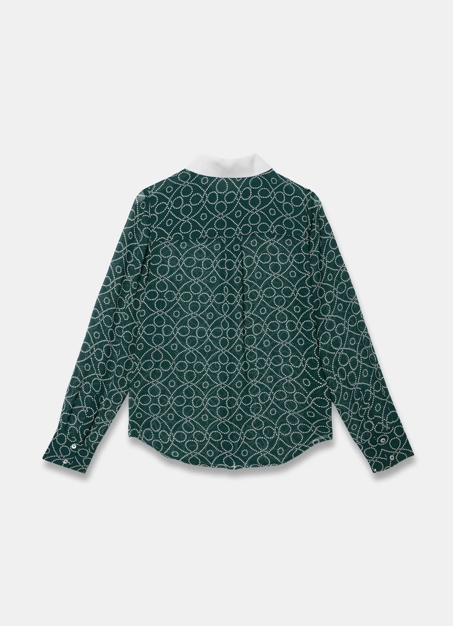 Teal Printed Sheer Shirt