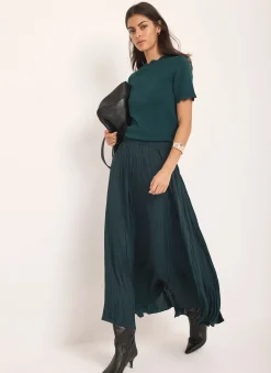 Teal Scallop Knit Top