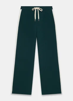 Teal Side Stripe Wide Trousers