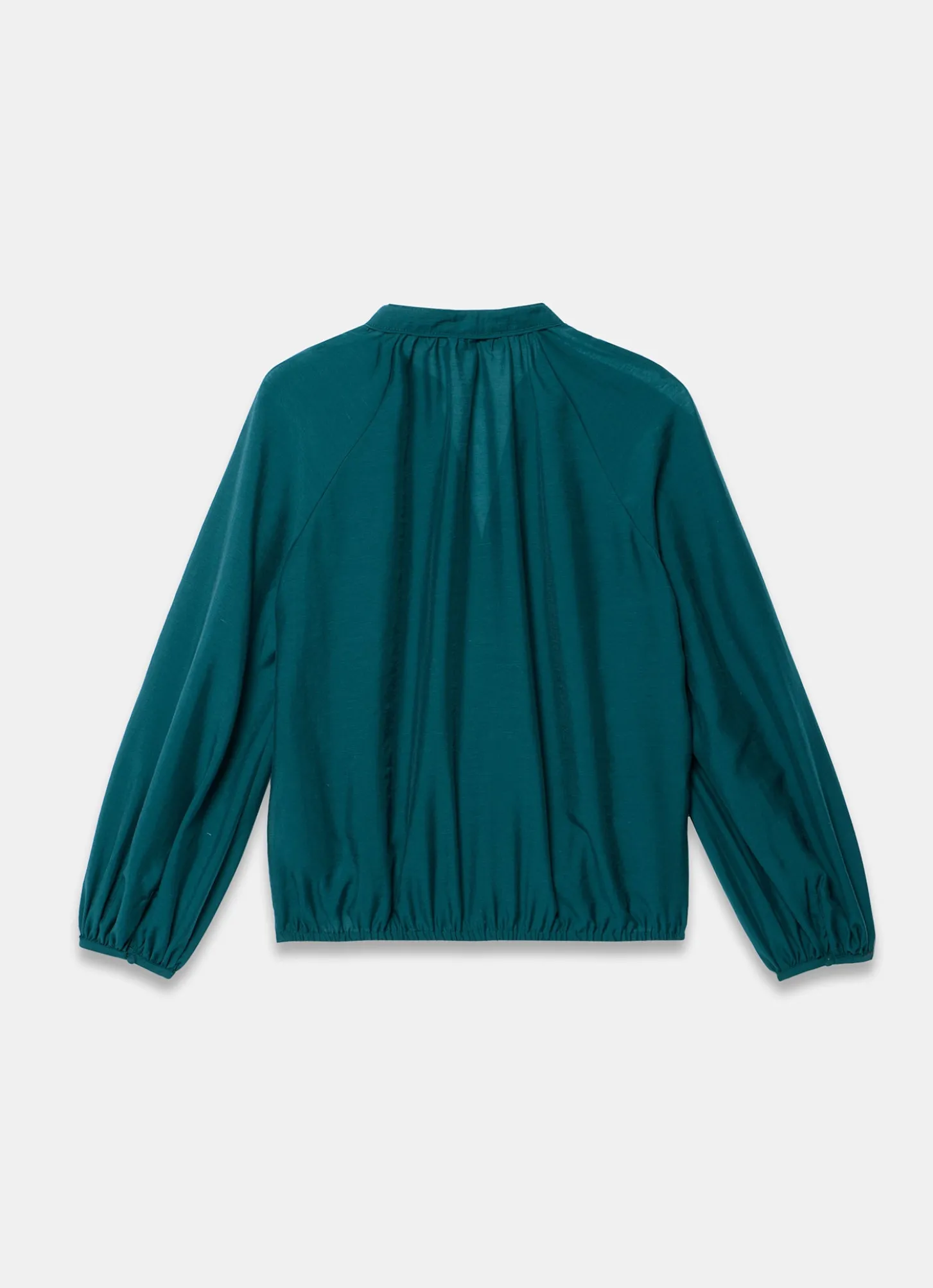 Teal Whipstitch Detail Blouse