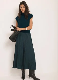 Teal Wool Blend Sleeveless Knit Top
