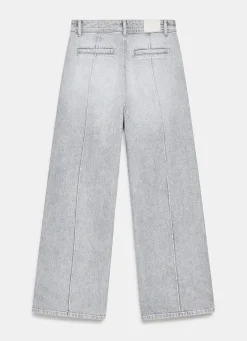 Washed Grey Wide Jeans