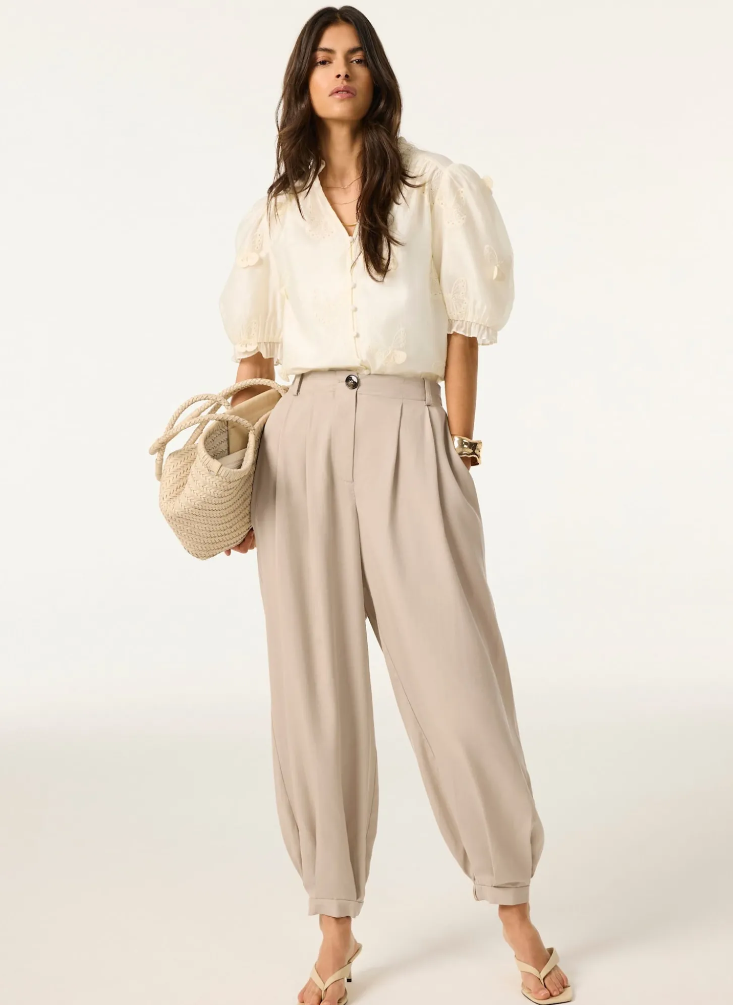 White Butterfly Detail Blouse
