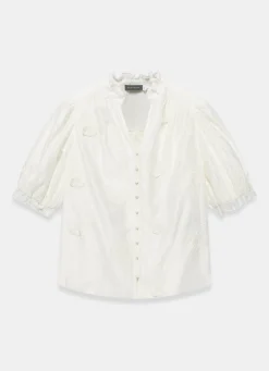 White Butterfly Detail Blouse