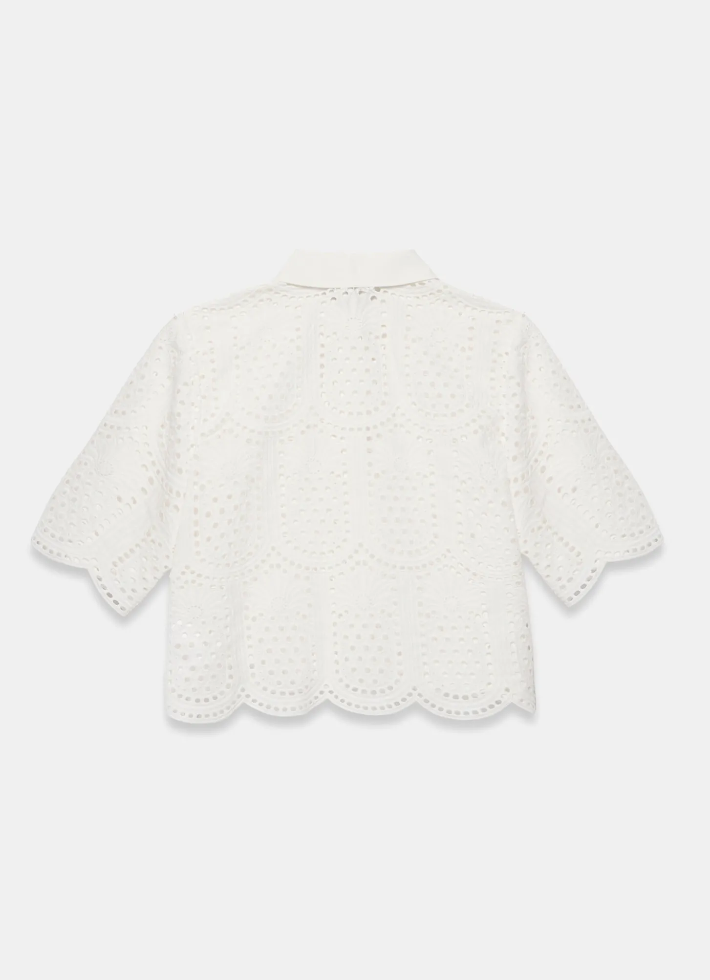 White Cotton Broderie Shirt