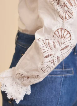 White Cotton Embroidered Blouse