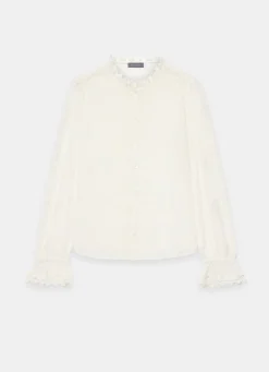 White Cotton Embroidered Blouse