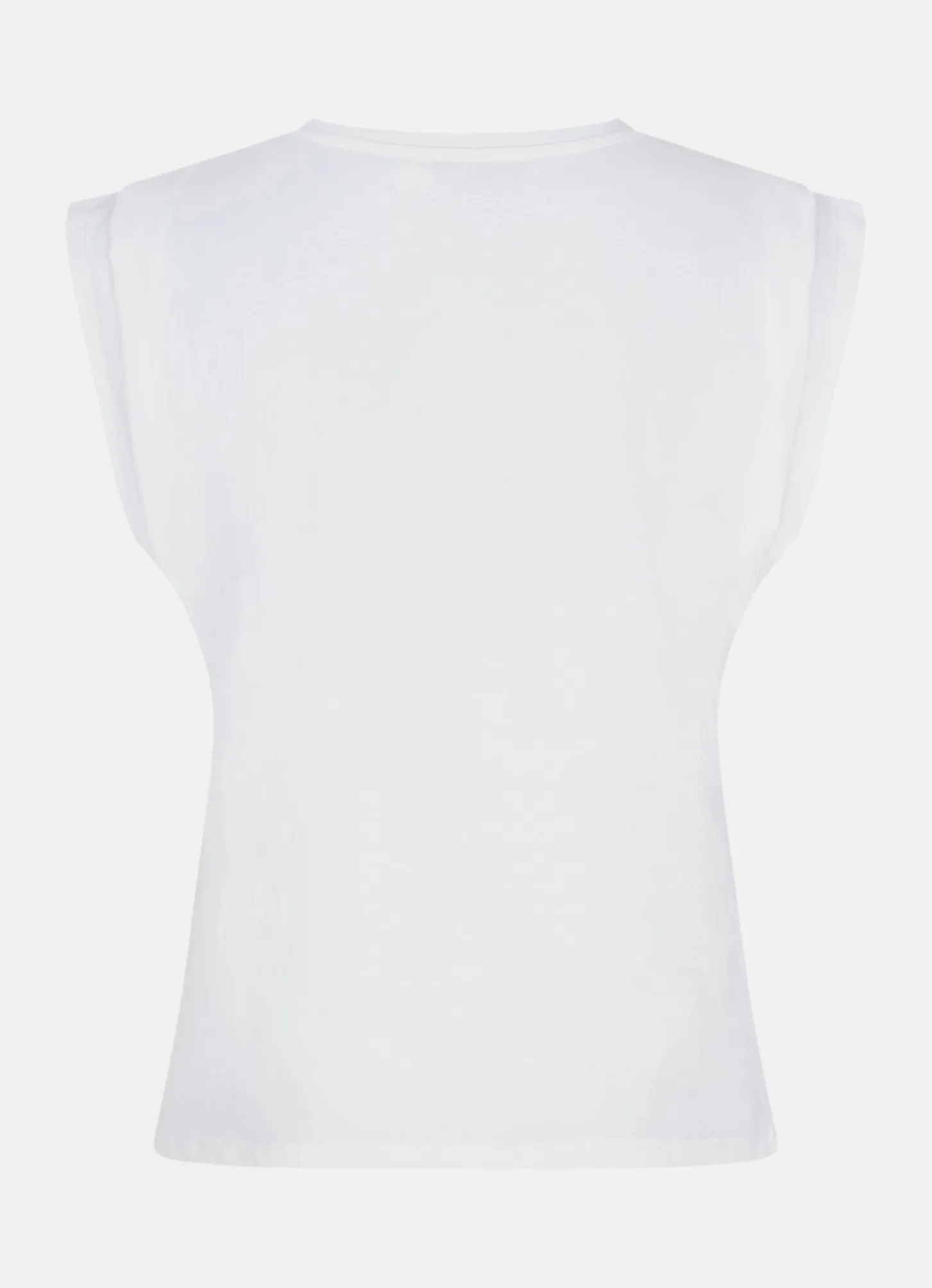 White Cotton Extended Shoulder T-Shirt
