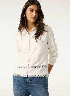 White Cotton Lace Hoodie