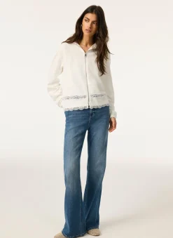 White Cotton Lace Hoodie
