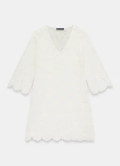 White Crochet Beach Mini Dress