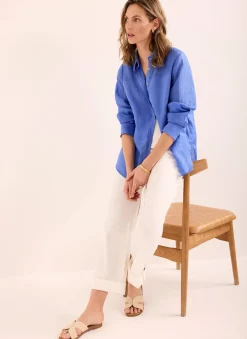 White Cropped Wide Chino Trousers