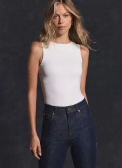 White Layering High Neck Vest