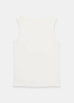 White Layering Scoop Neck Vest