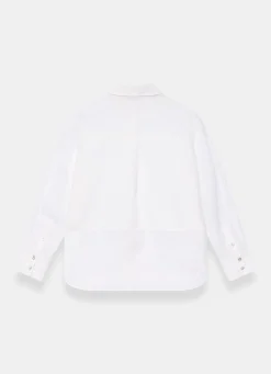 White Linen Blend Shirt