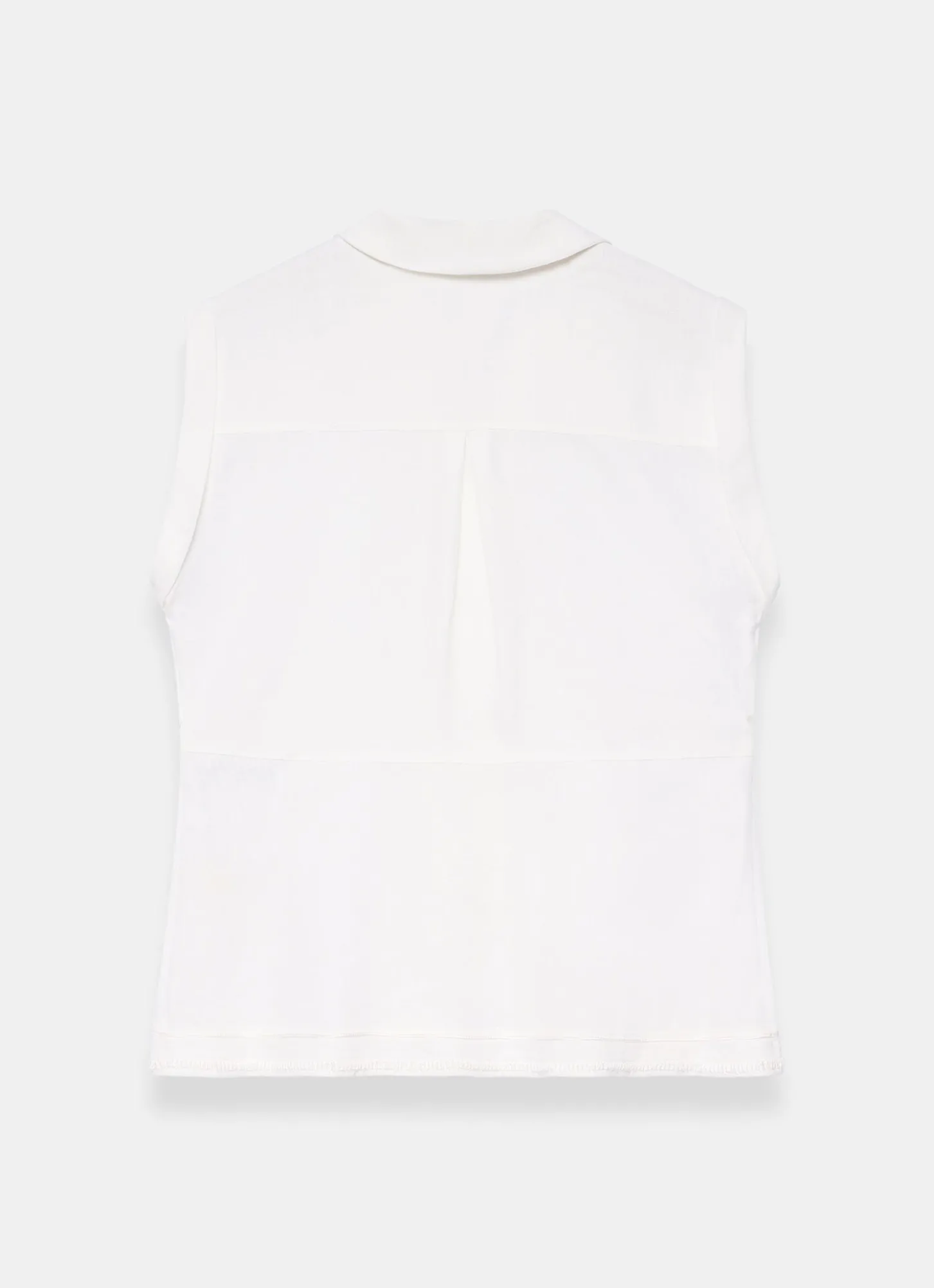 White Linen Sleeveless Shirt