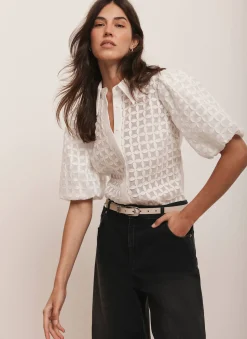 White Petal Detail Shirt