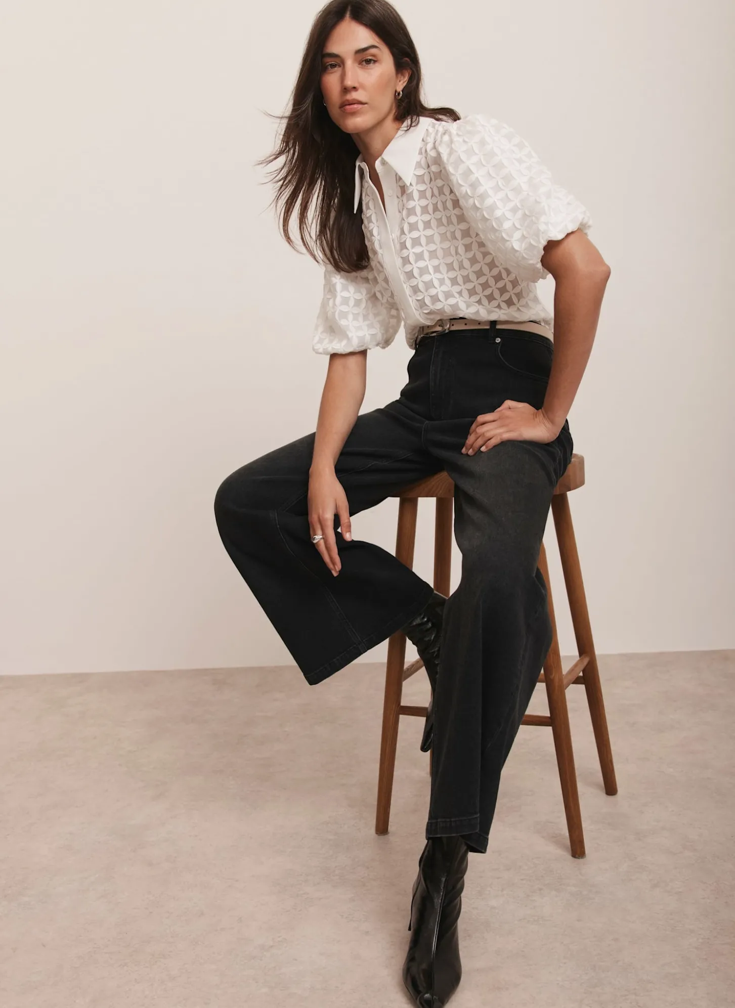 White Petal Detail Shirt