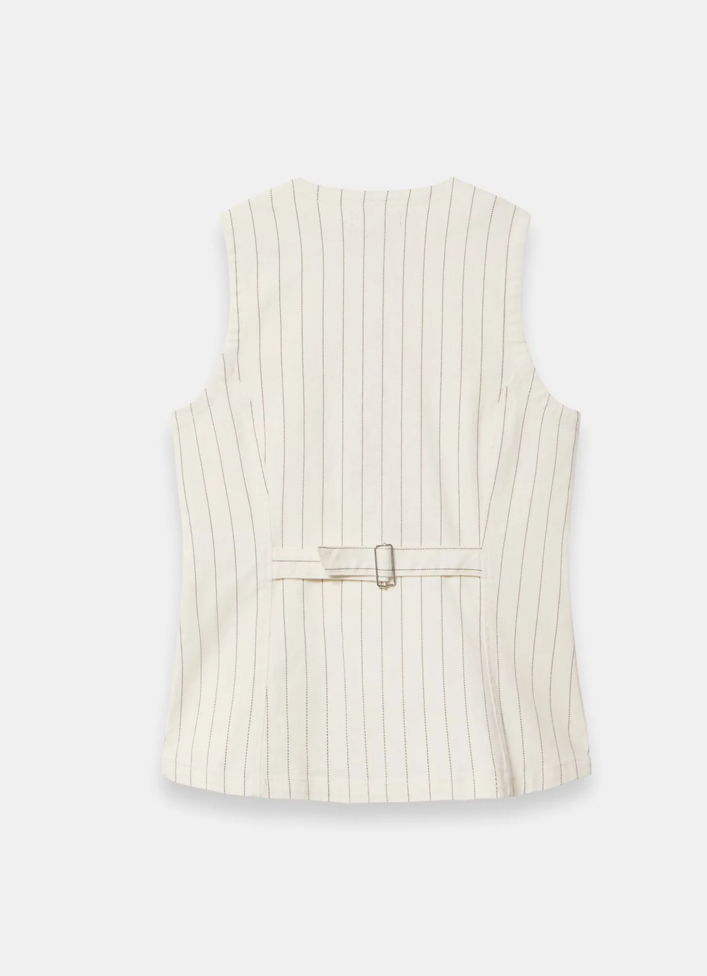 White Pinstripe Denim Waistcoat
