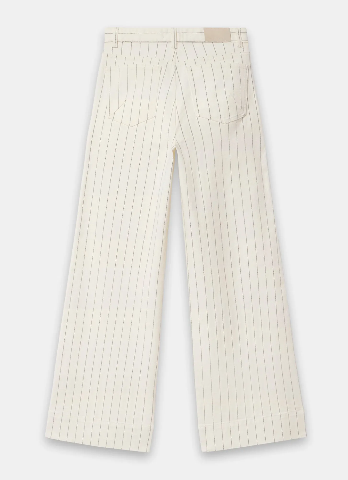 White Pinstripe Wide Jeans