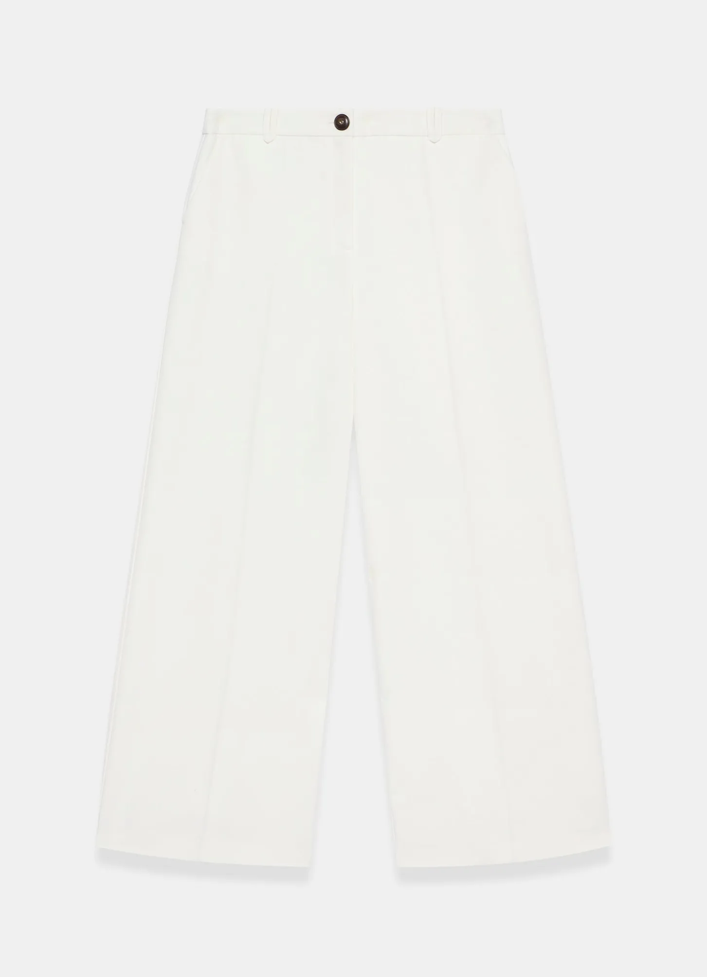 White Pleated Wide Leg Trousers