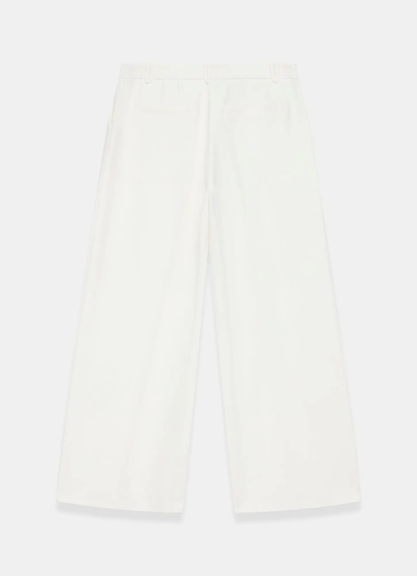 White Pleated Wide Leg Trousers