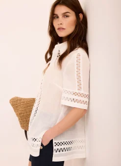 White Ramie Resort Shirt