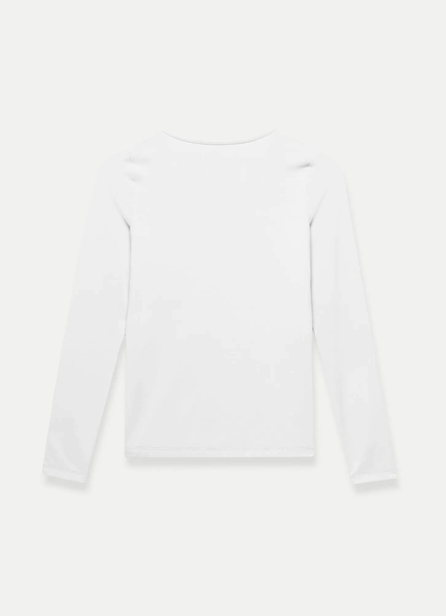 White Scoop Neck Long Sleeve Top
