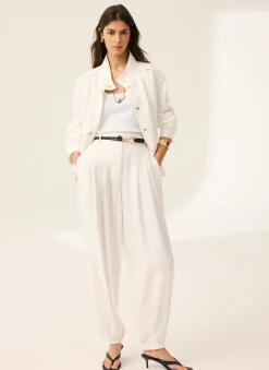 White Soft Balloon Trousers