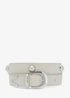 White Statement Leather Belt