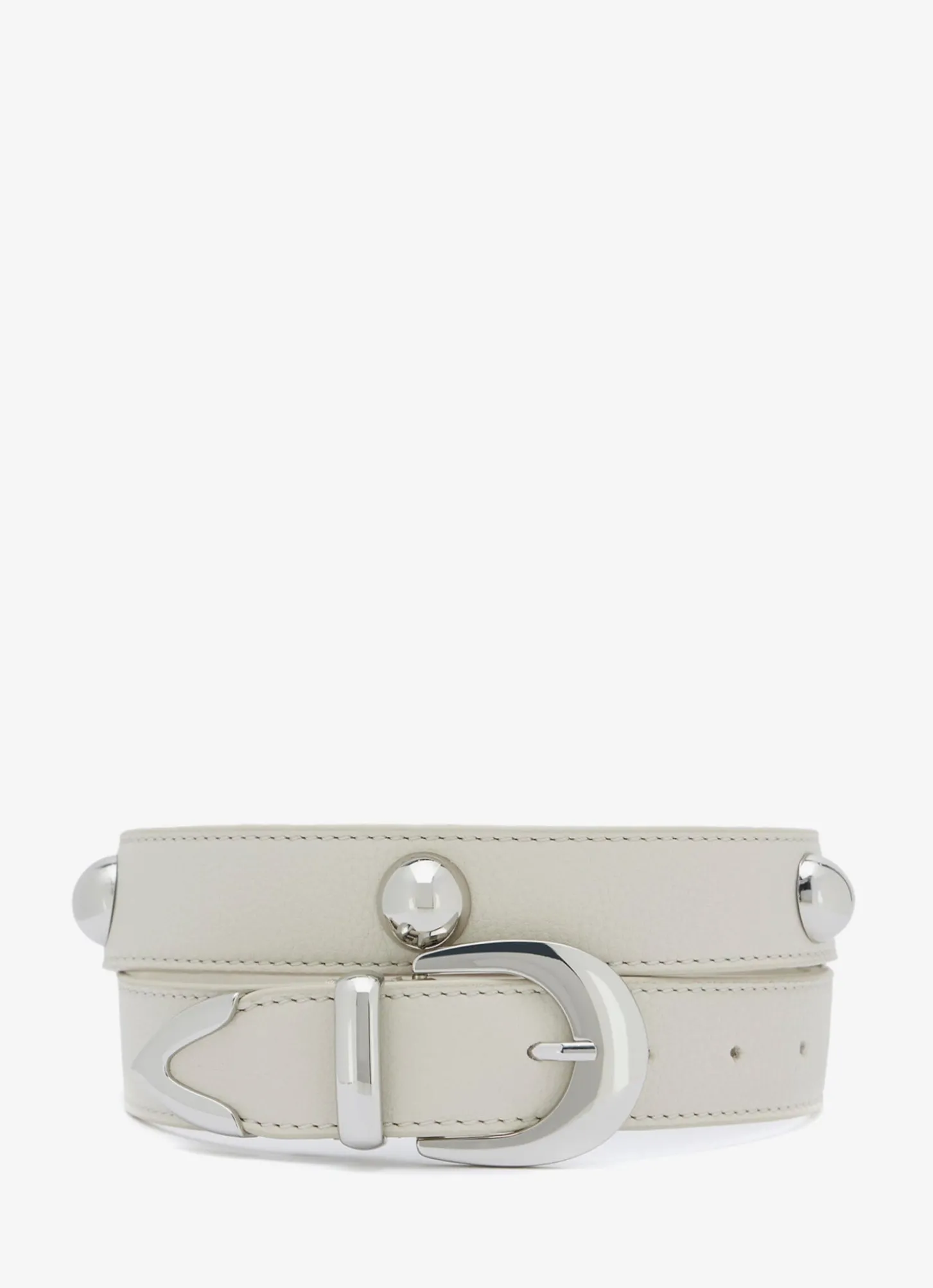 White Statement Leather Belt