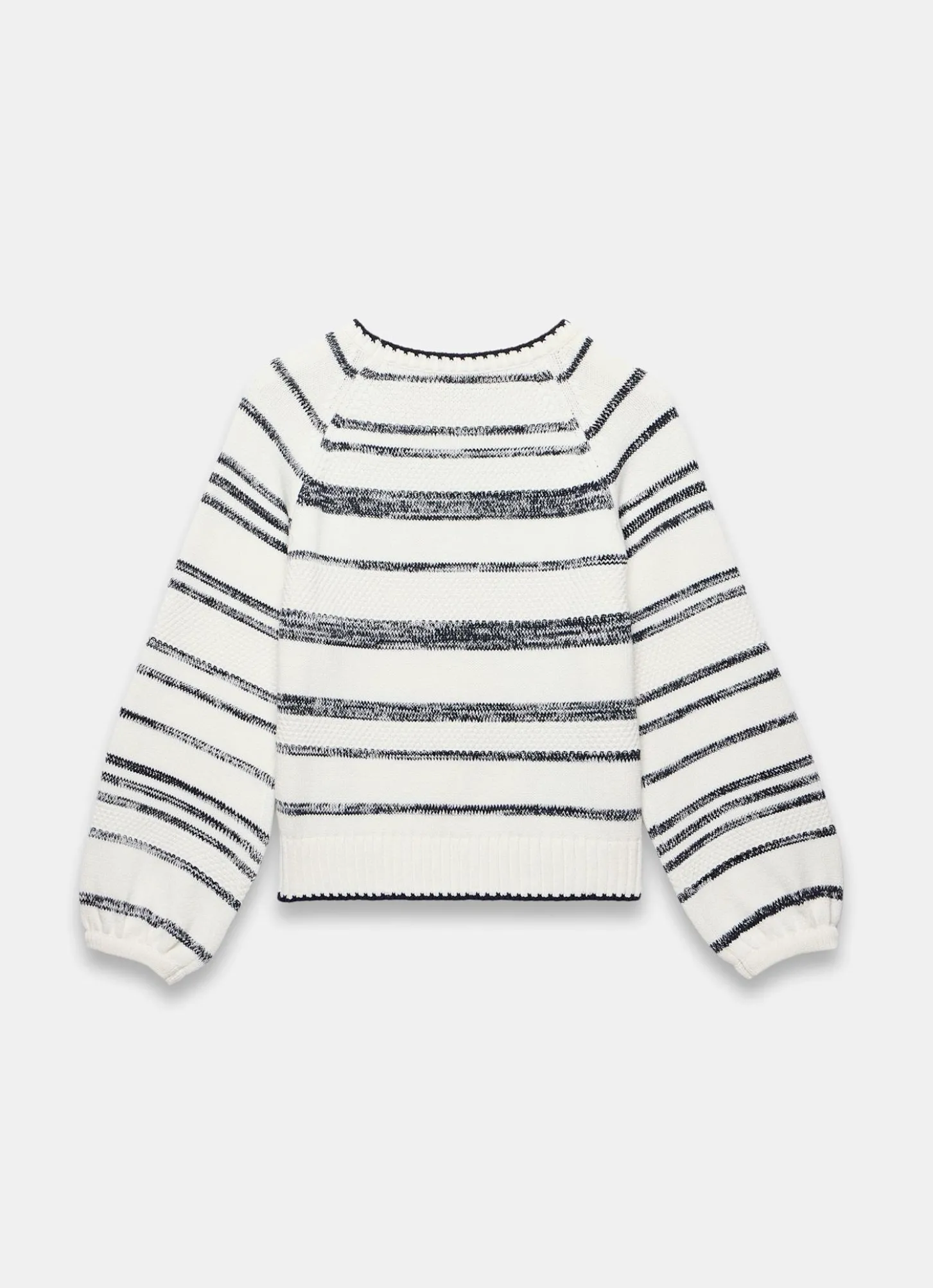 White Striped Cotton Blend Jumper
