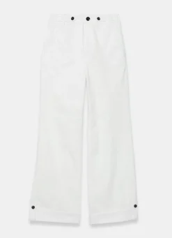 White Utility Chino Wide Leg Trousers