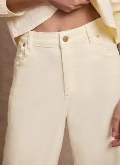 Yellow Ankle Wide Leg Jeans