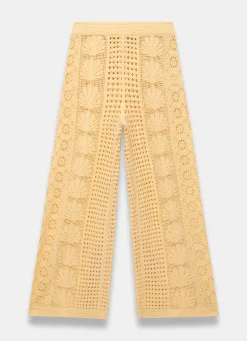 Yellow Crochet Shell Trousers