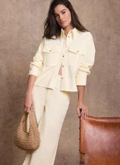 Yellow Denim Cropped Shirt