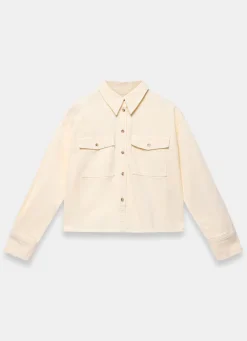 Yellow Denim Cropped Shirt